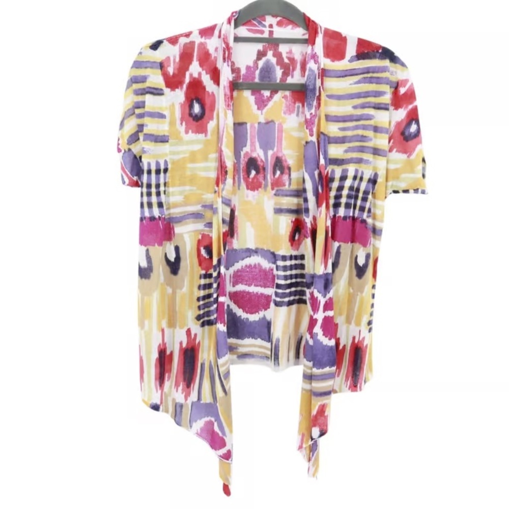 Vibrant Women's Patterned Open Front Cardigan - image 1